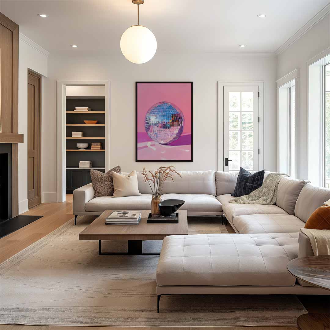 Disco Sfeer Bol Kunstwerk Kunstwerk-canvas-dibond-plexiglas-wanddecoratie-WallArtistic