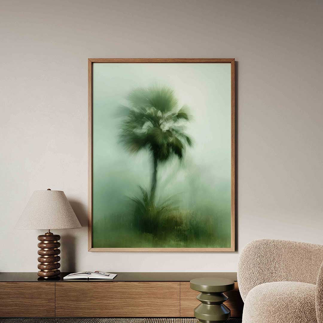 Wazige palmboom Poster