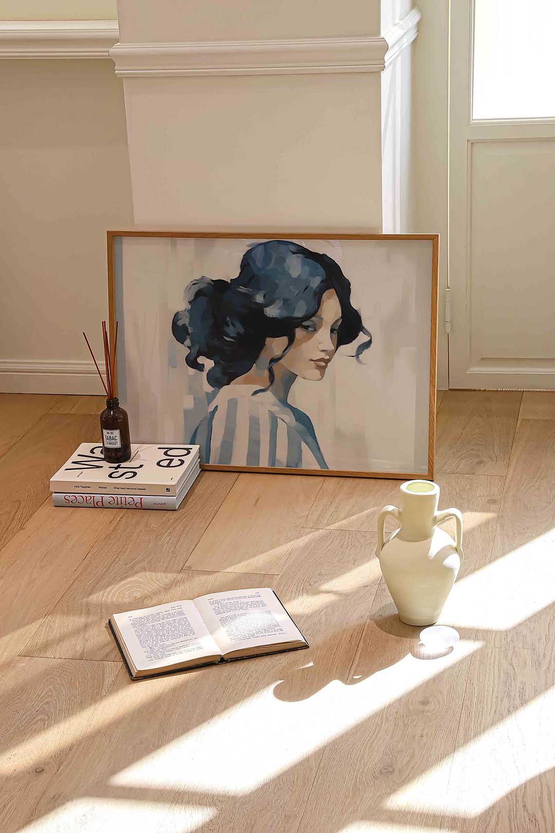 Vrouw met blauwe haren Poster