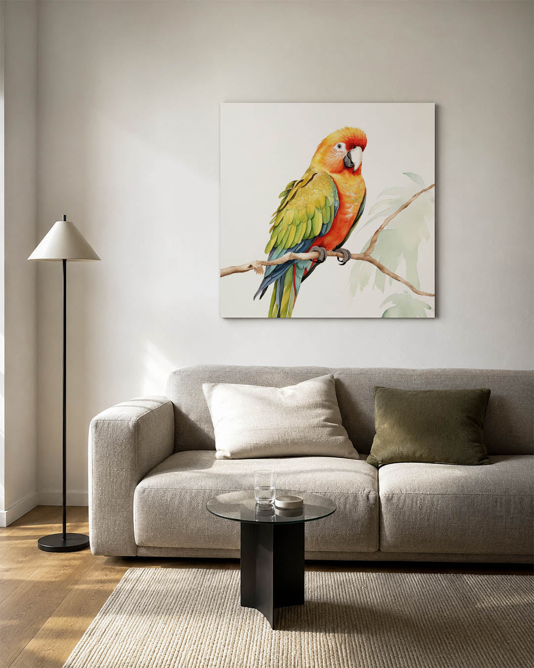 Vrolijke papegaai Kunstwerk