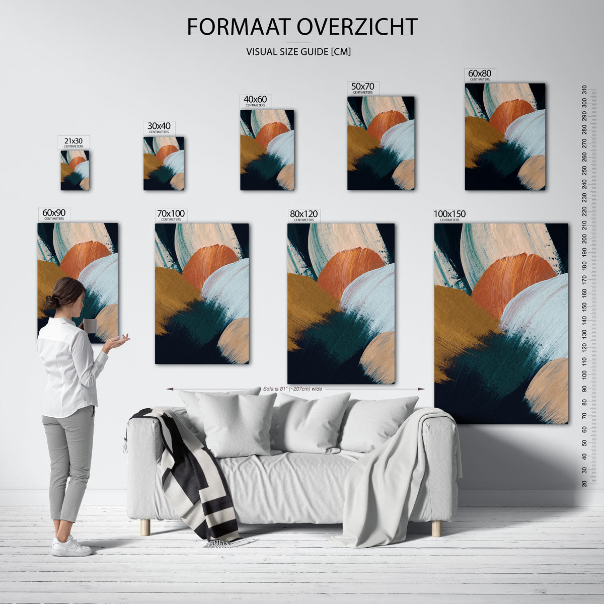 Abstracte penseelstreken Poster