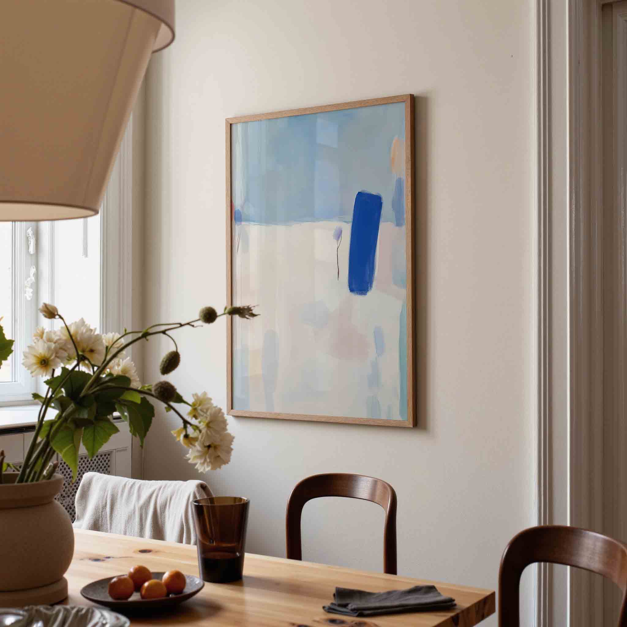 Abstracte blauwe vormen Poster