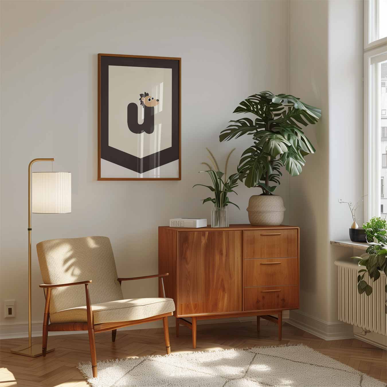 Schattige Egel Letterposter-WallArtistic