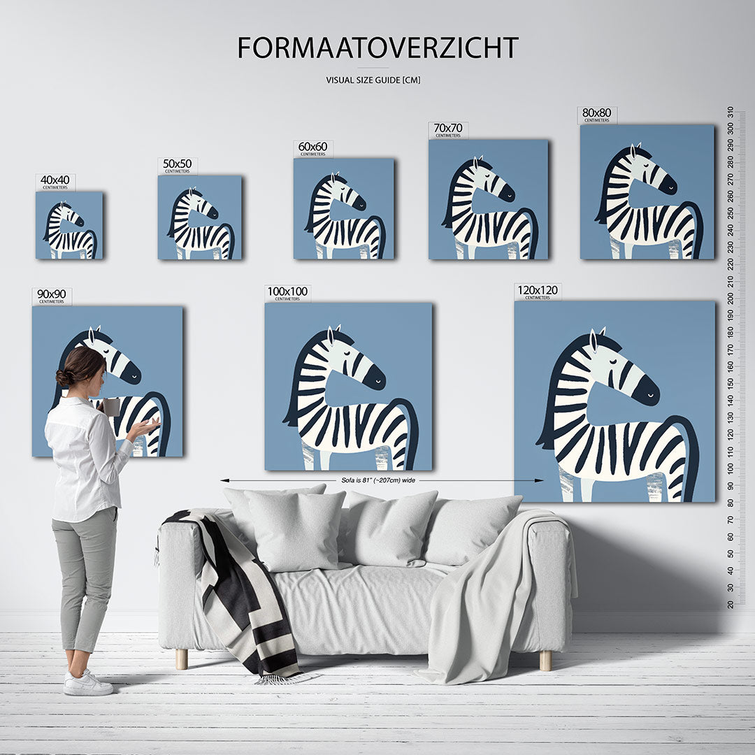 Gestileerde zebra illustratie Kunstwerk