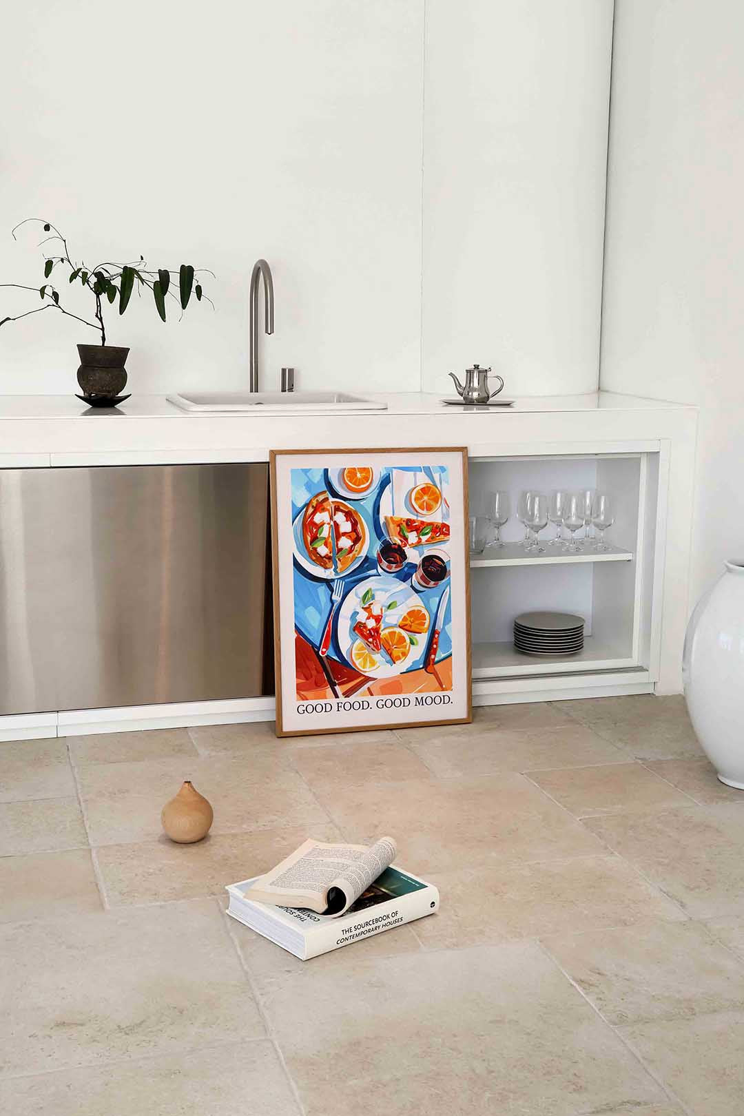Pizza en sinaasappels Poster