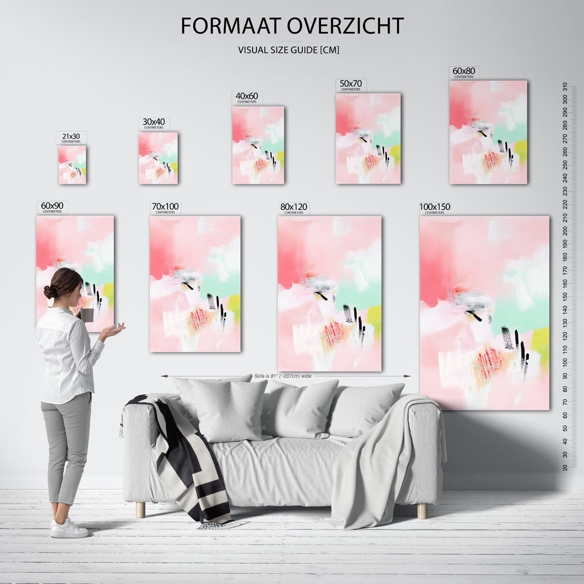 Abstracte penseelstreken Poster