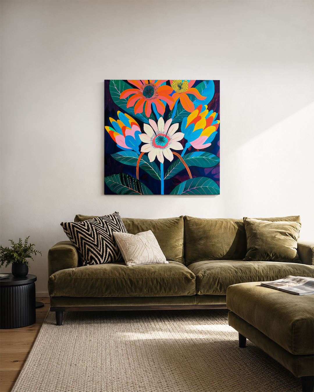 Bloemrijke kleurenpracht Kunstwerk