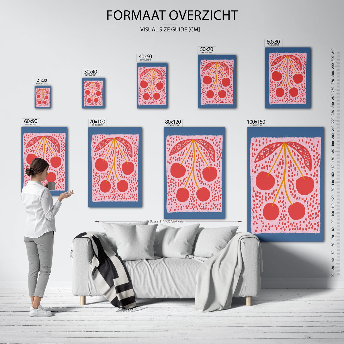 Kersen en bladeren Poster