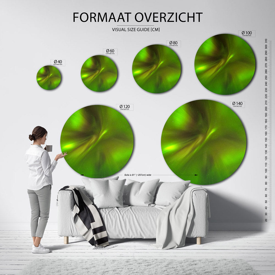 Groene lichtstralen Muurcirkel