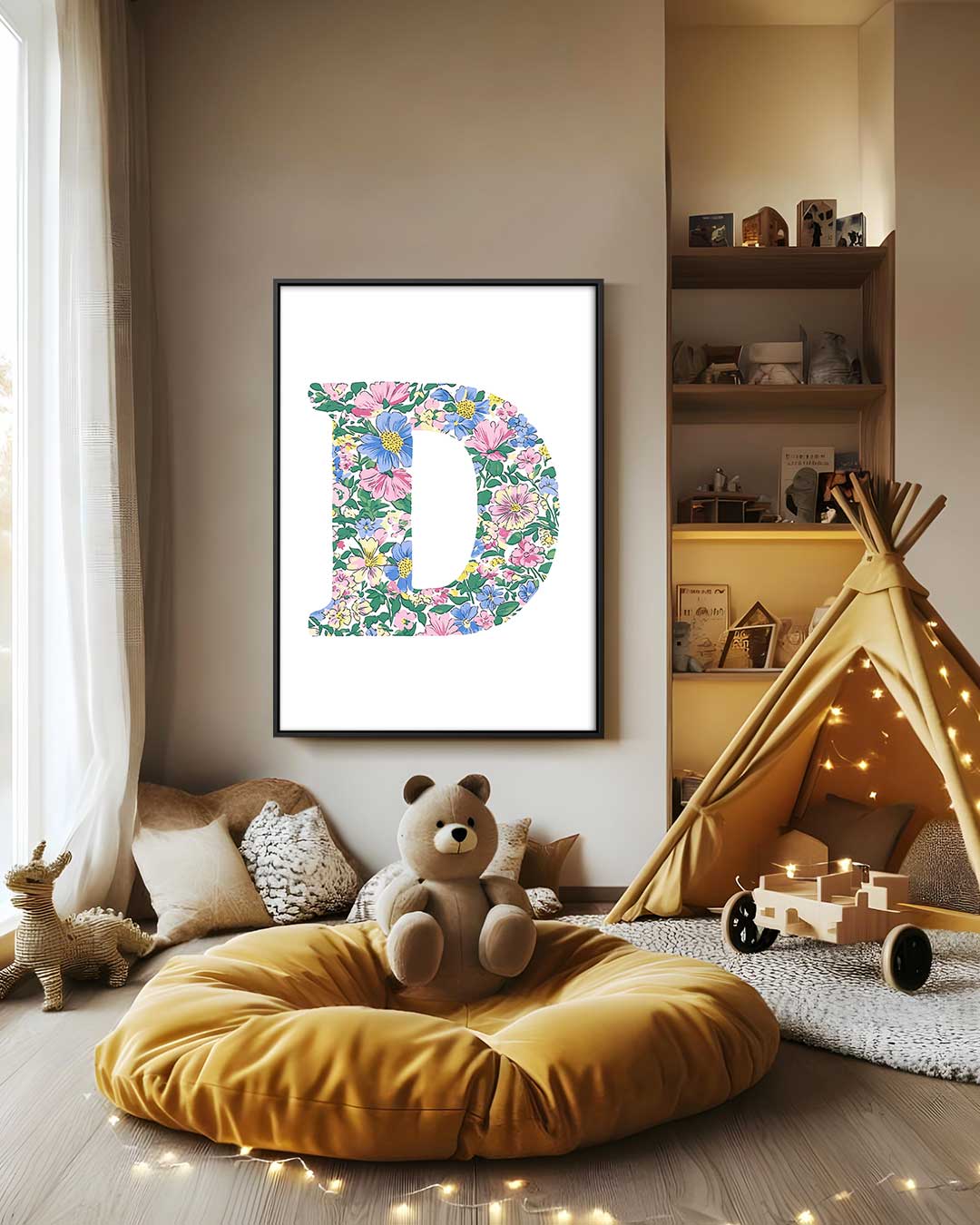 Bloemenpracht in Alfabet Kunstwerk-canvas-dibond-plexiglas-wanddecoratie-WallArtistic