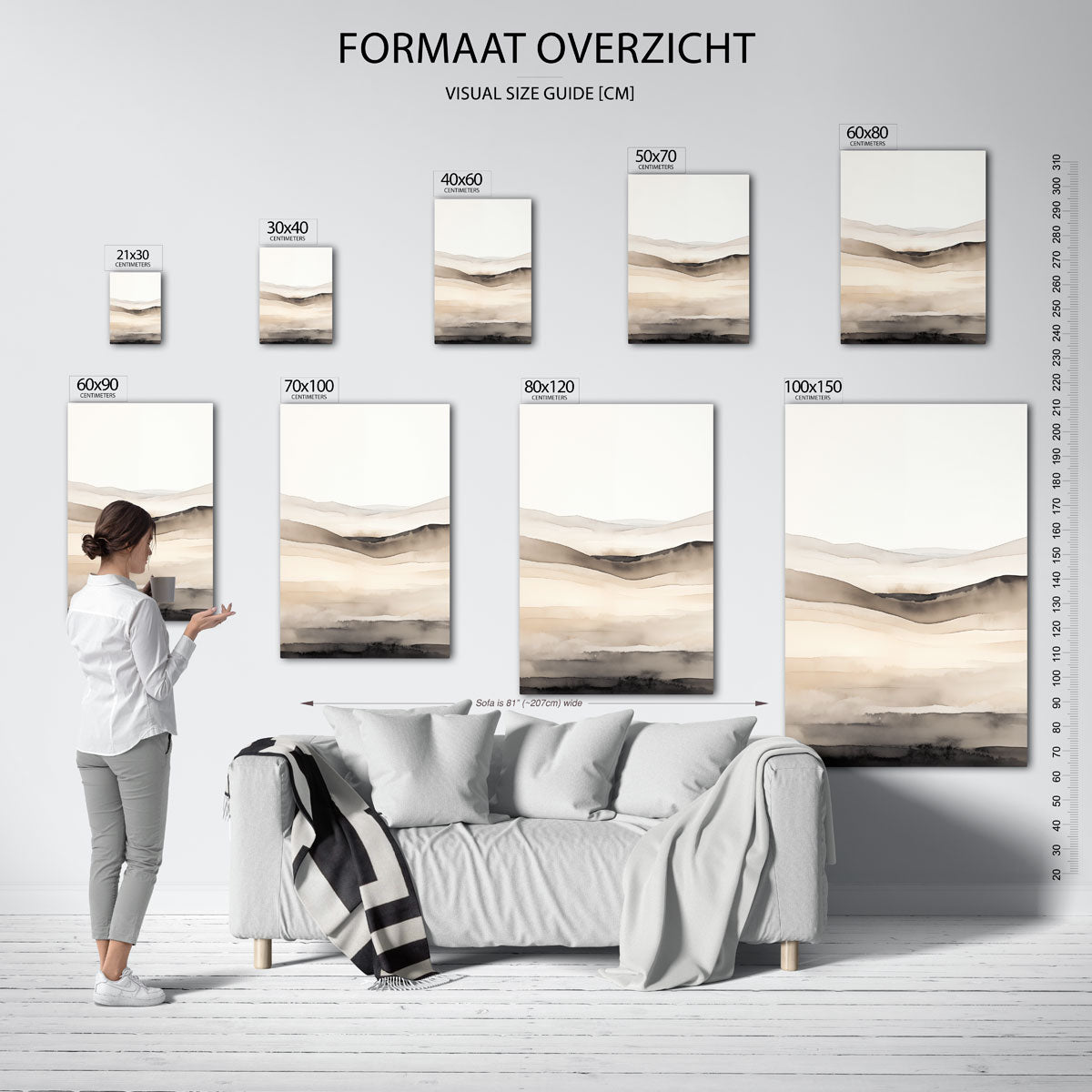 Landschap in beige Poster