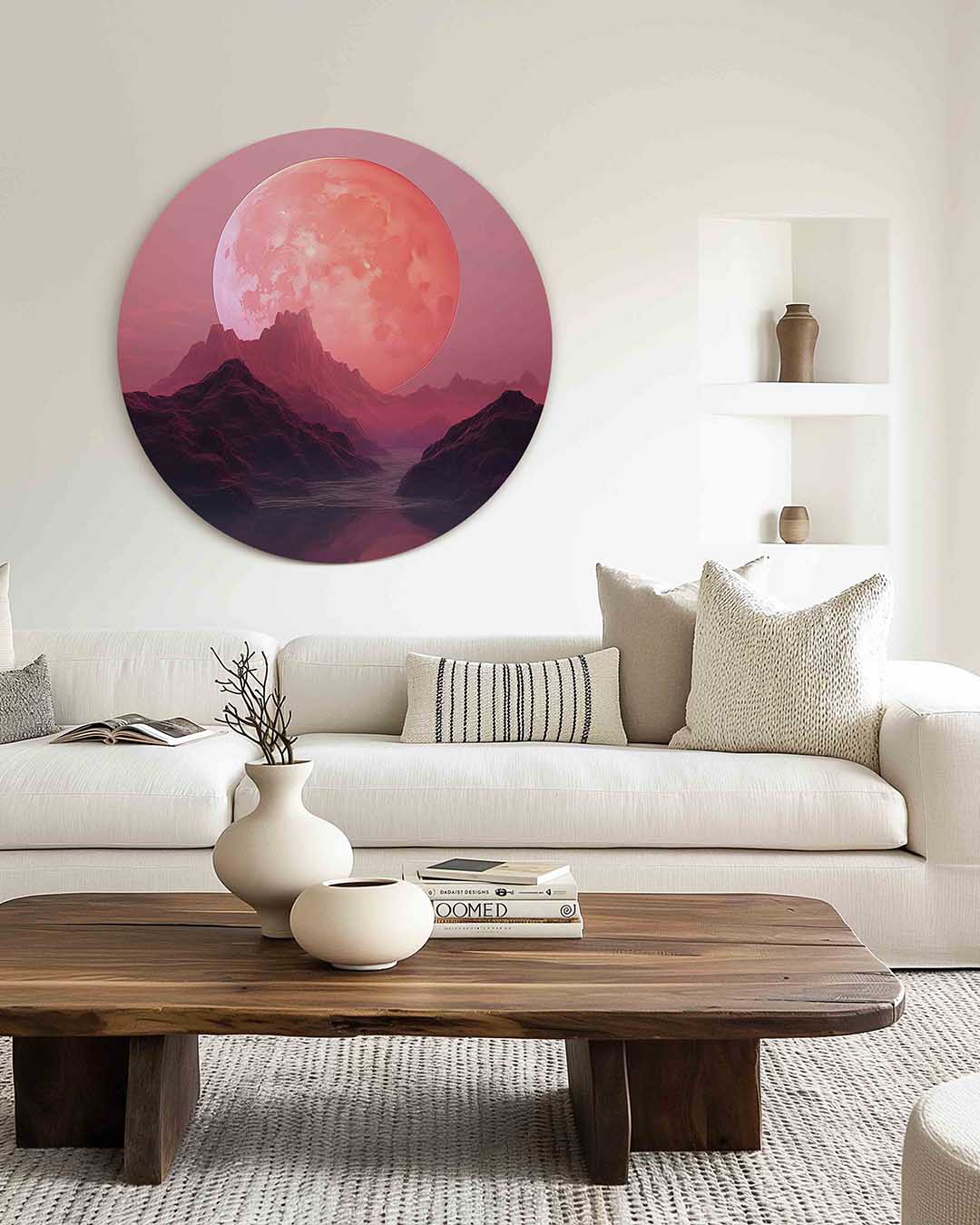 Roze maanlandschap Muurcirkel