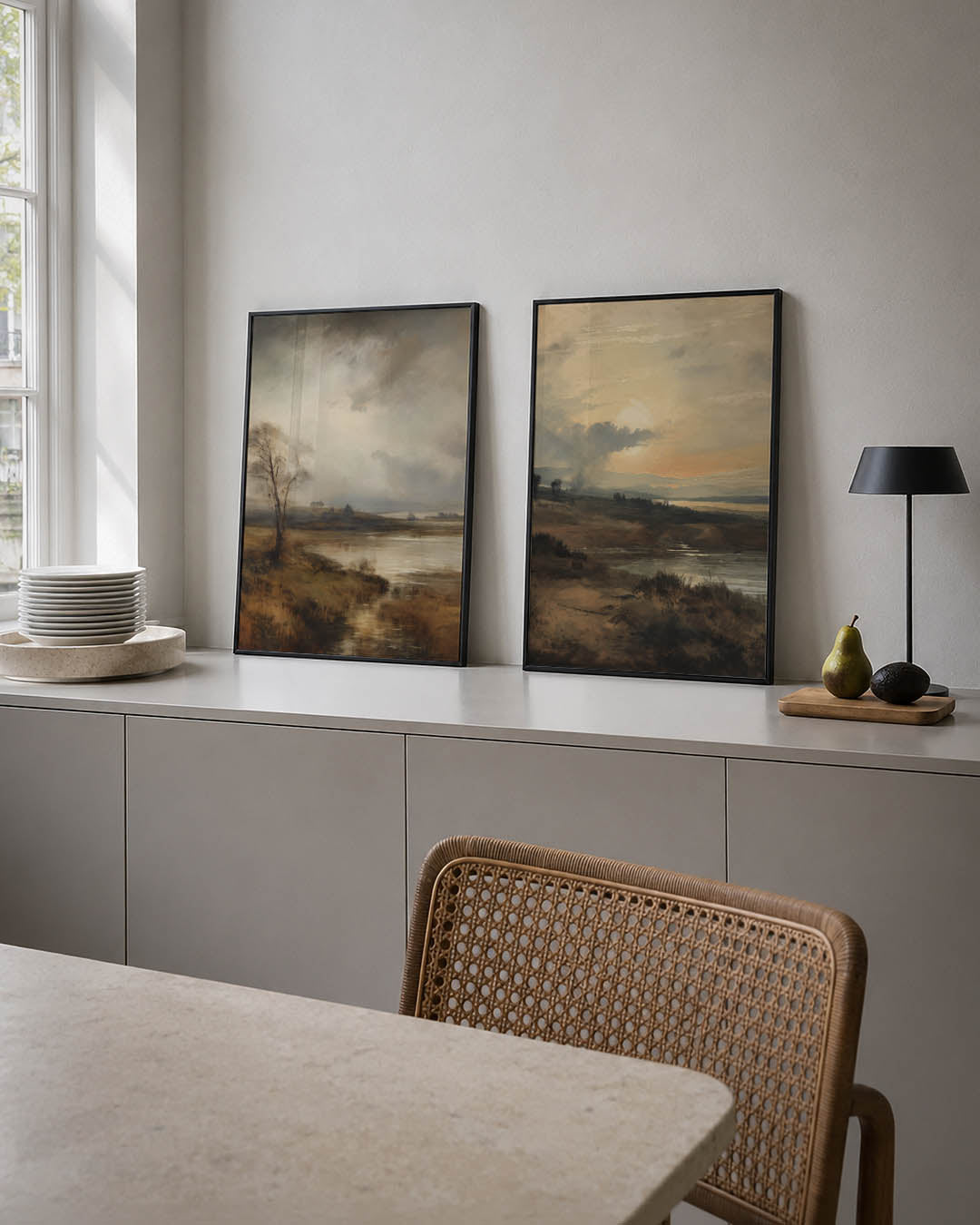 Landschap met reflecties Posterset