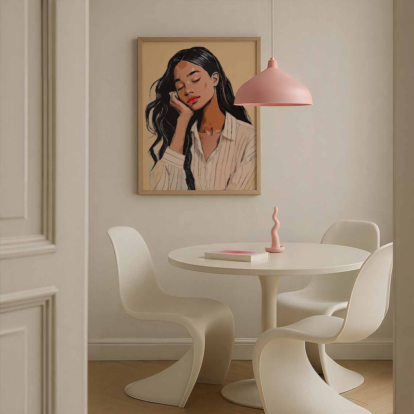 Dromerige Vrouw Portret Poster-WallArtistic
