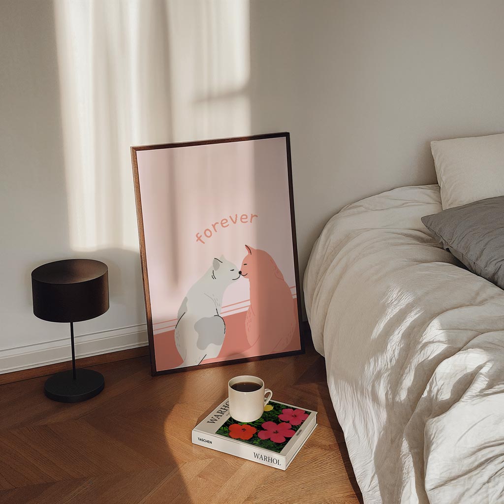 Schattige Kattenliefde Poster-WallArtistic
