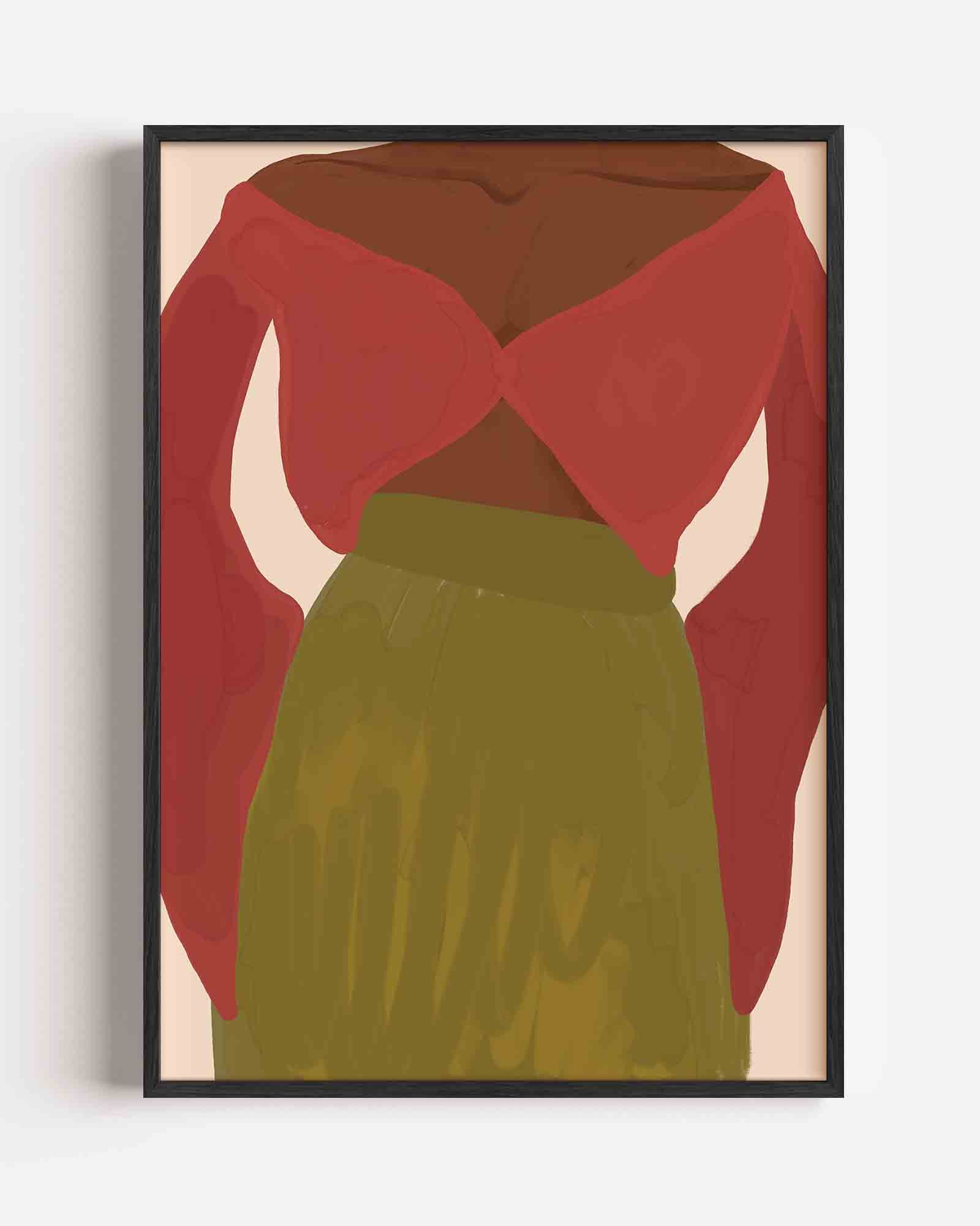 Figuur met rode top Poster