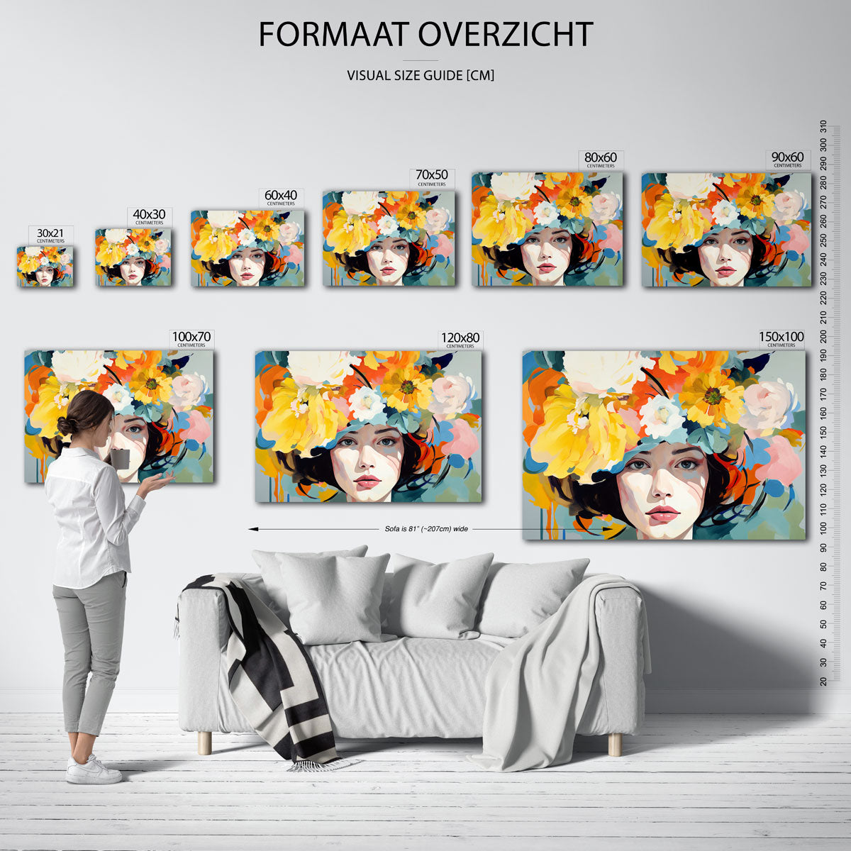 Vrouw met bloemen Poster
