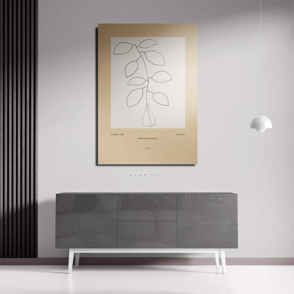 Moderne Boho Bloemen Kunstwerk-canvas-dibond-plexiglas-wanddecoratie-WallArtistic