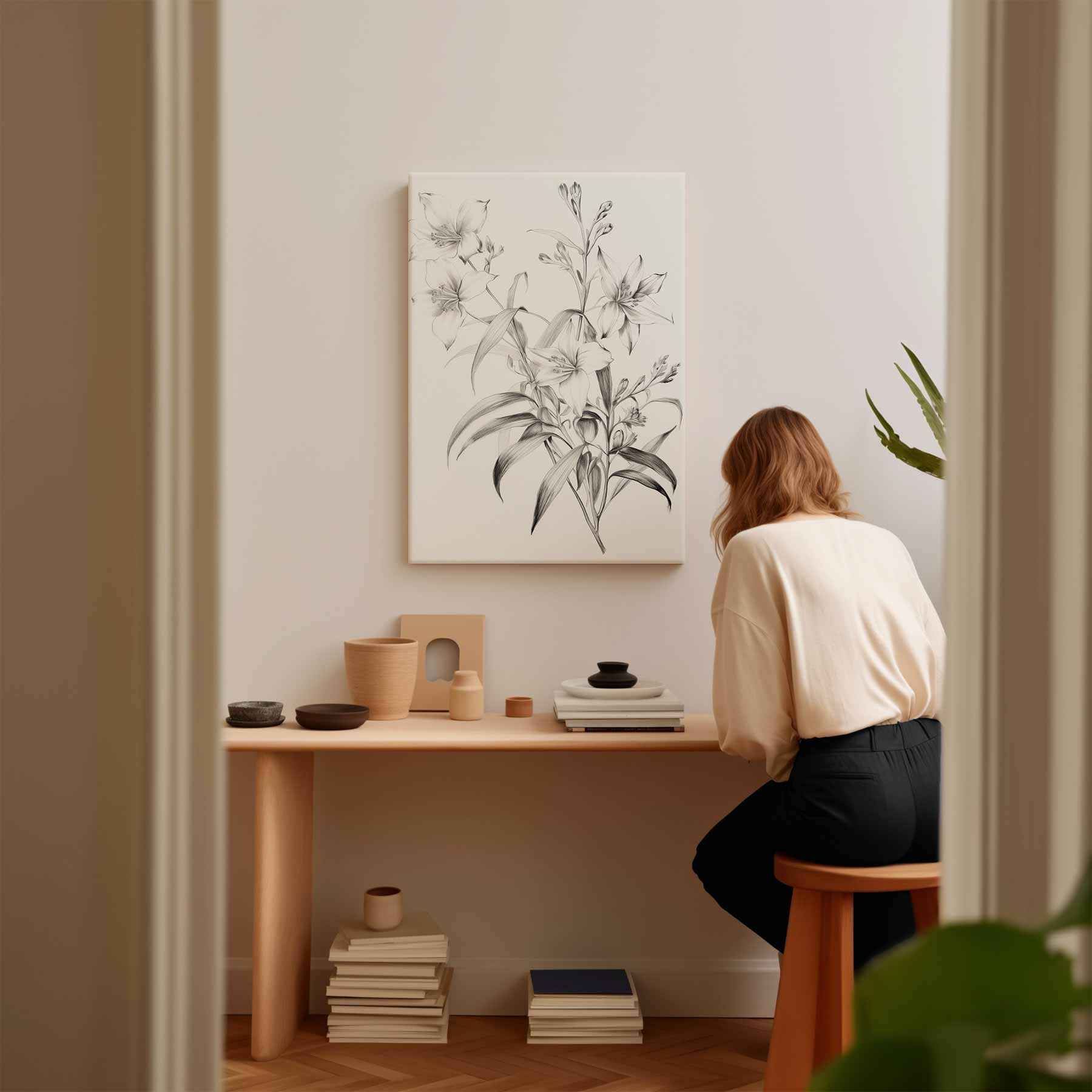 Elegante Bloemschildering Kunstwerk-canvas-dibond-plexiglas-wanddecoratie-WallArtistic