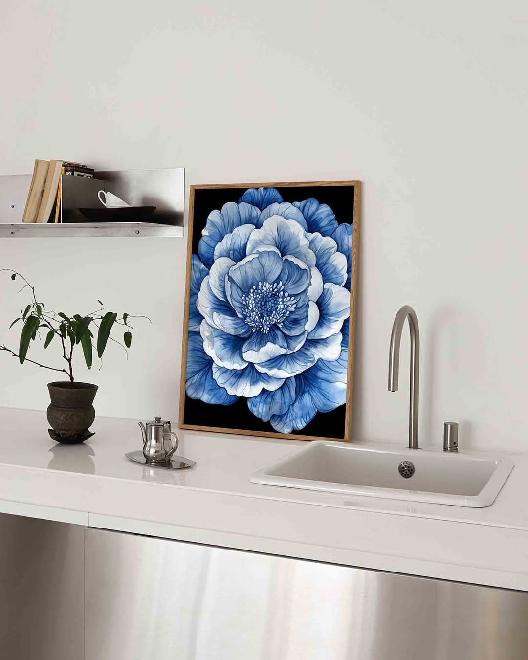 Blauwe bloem Poster