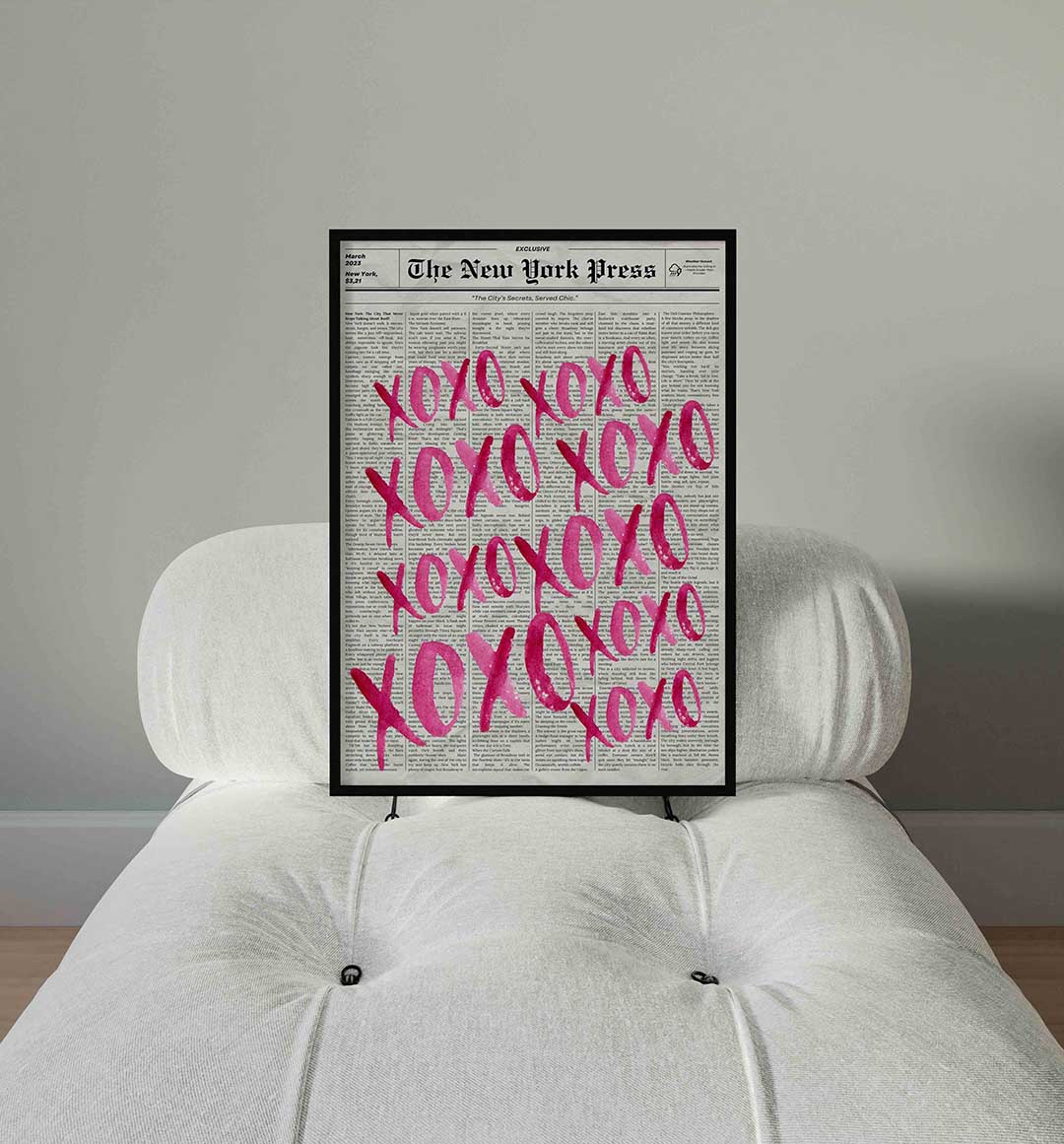 Xoxo op krantenachtergrond Poster