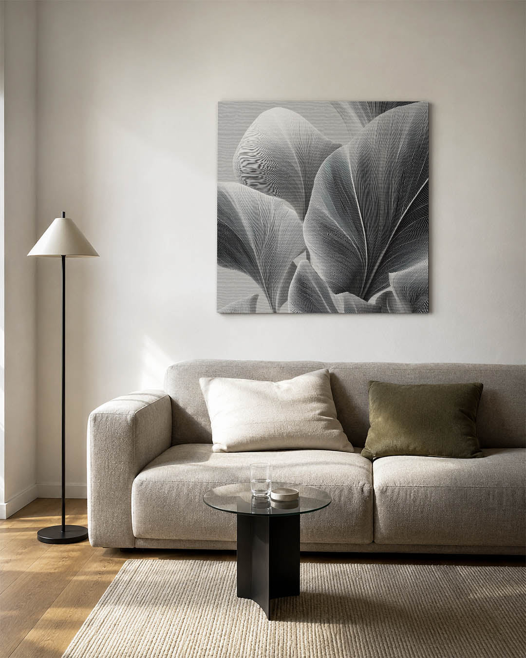 Organische lijnen compositie Kunstwerk