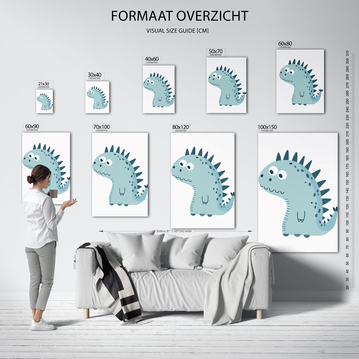 Schattige dinosaurus Poster