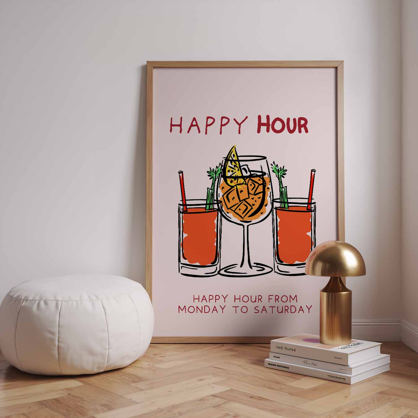 Happy Hour Cocktails Poster-WallArtistic