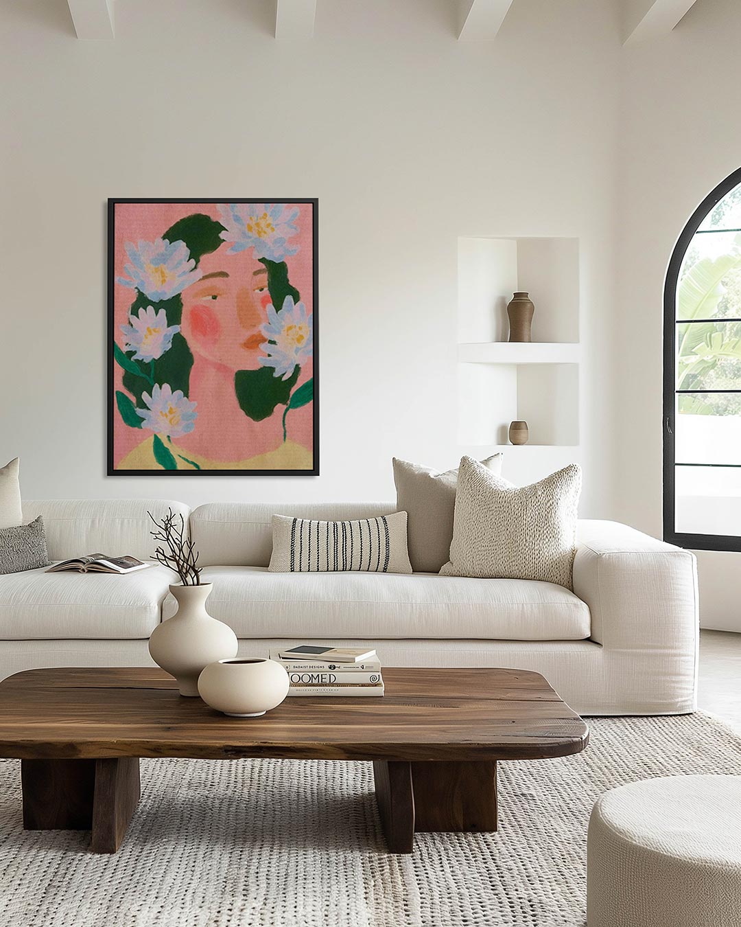 Dromerige bloemenportret Kunstwerk