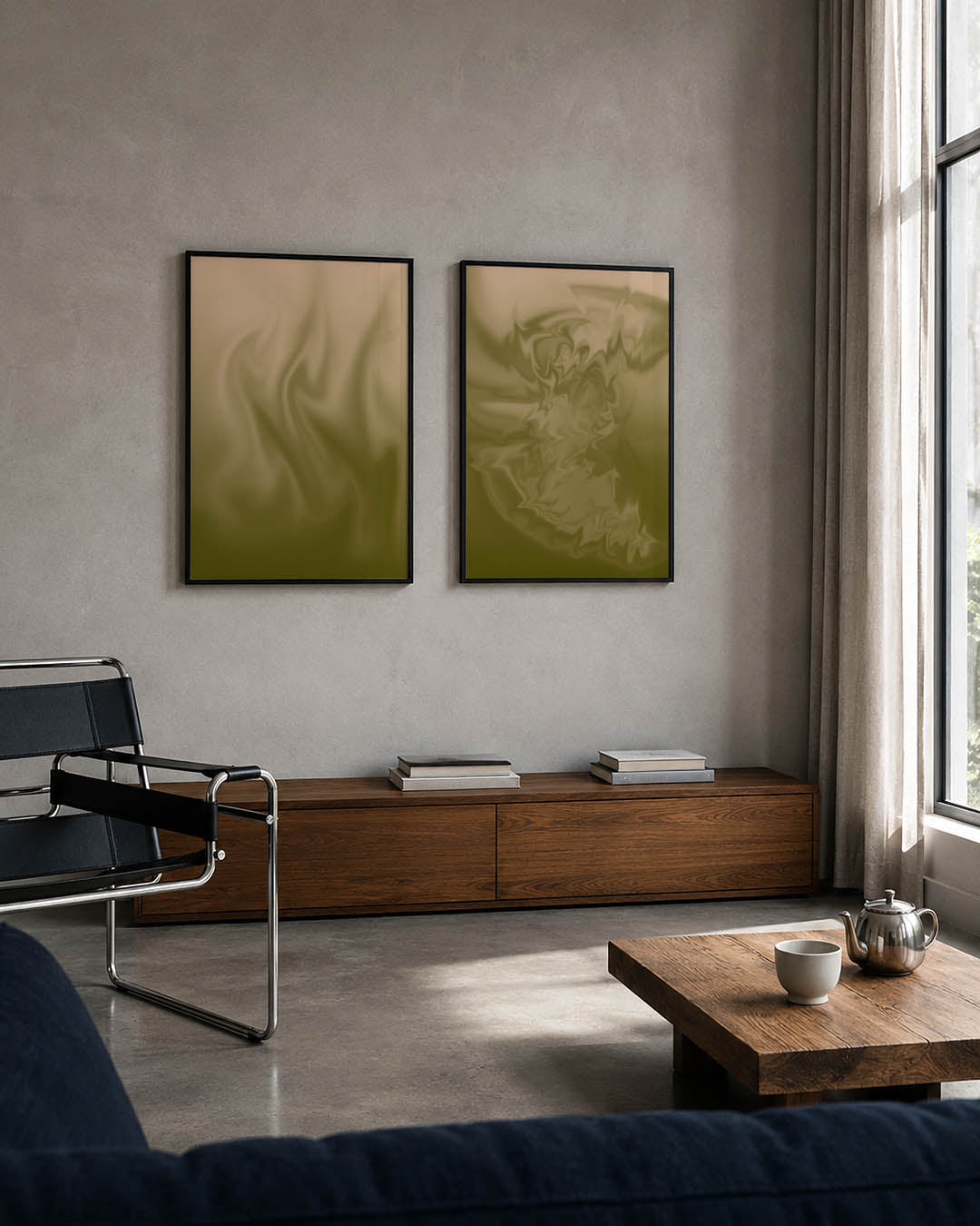 Vloeiende vormen Posterset