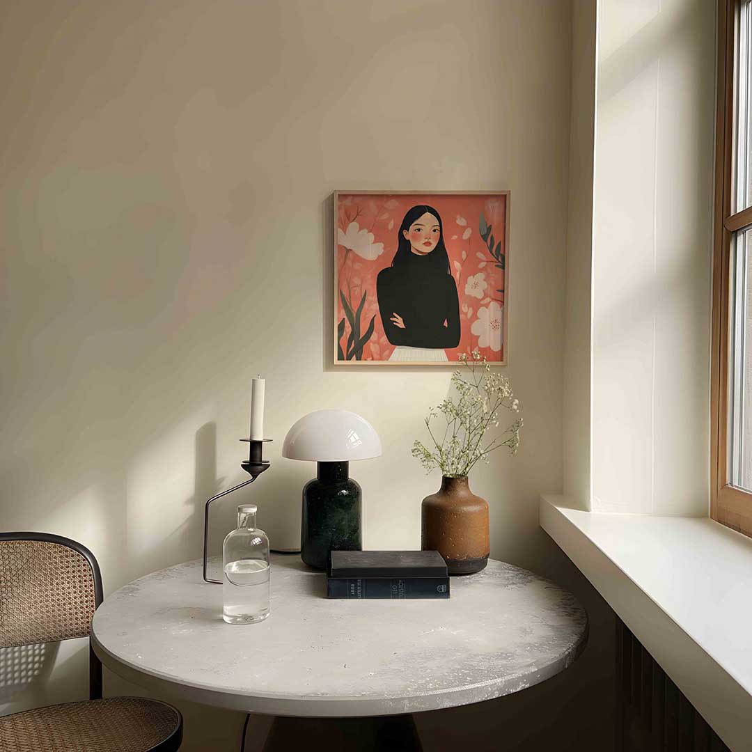 Vrouw met bloemen Poster