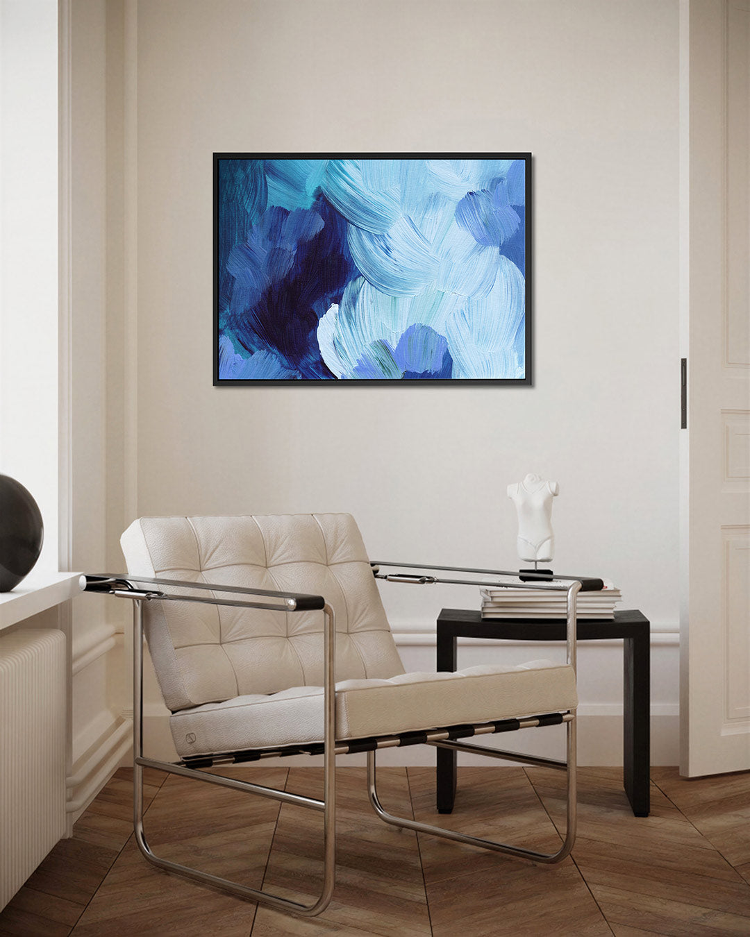 Dynamische blauwtinten Kunstwerk