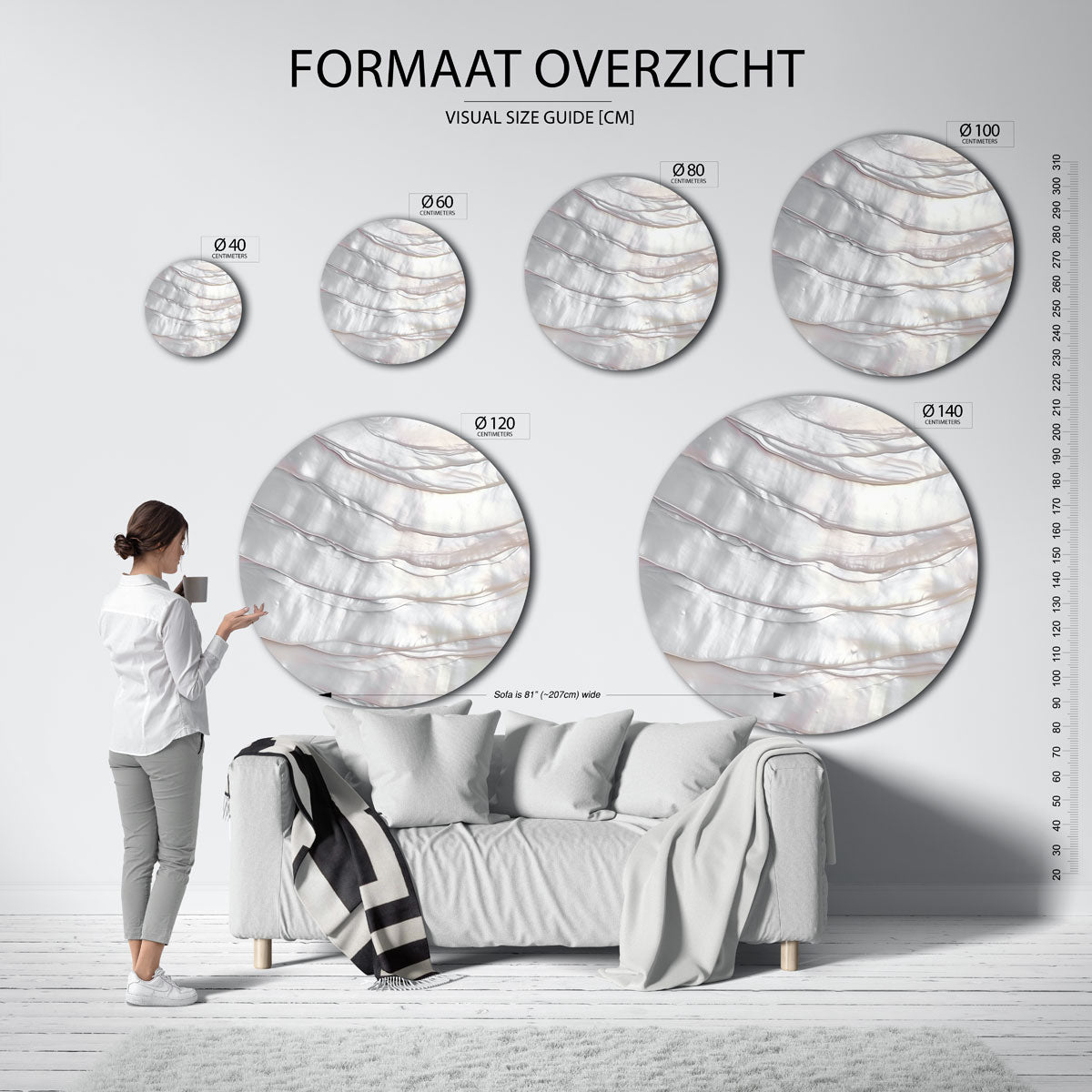 Parelmoer textuur Muurcirkel