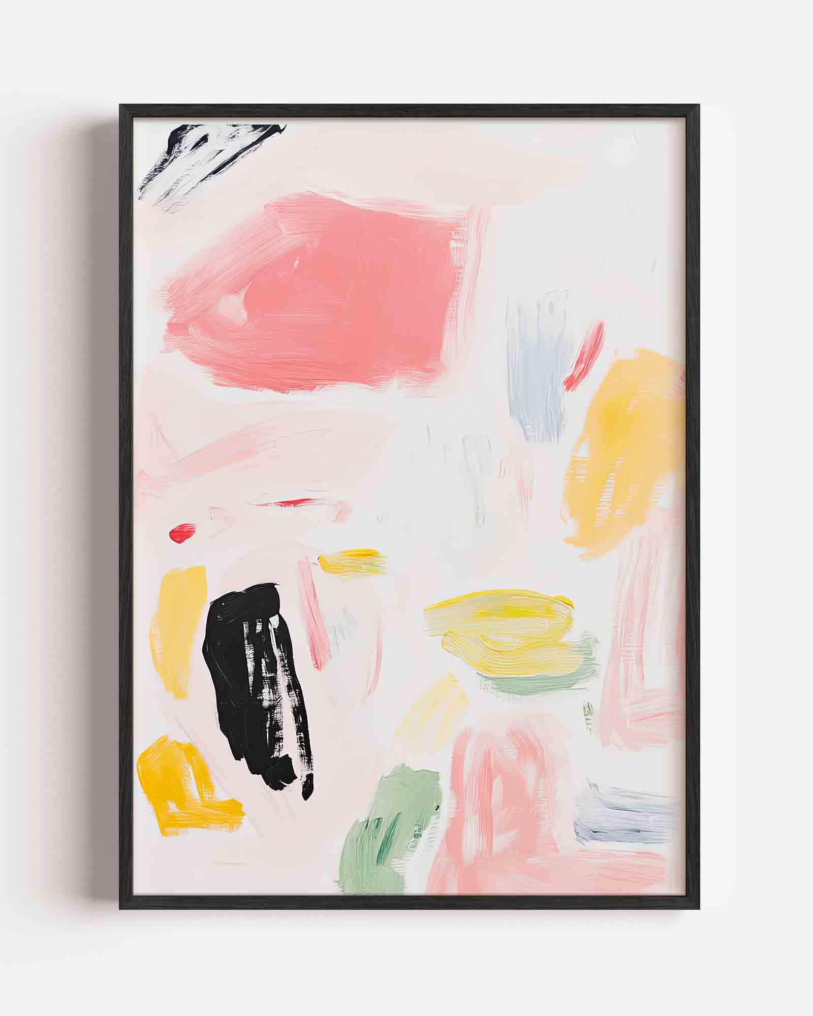 Abstracte penseelstreken Poster