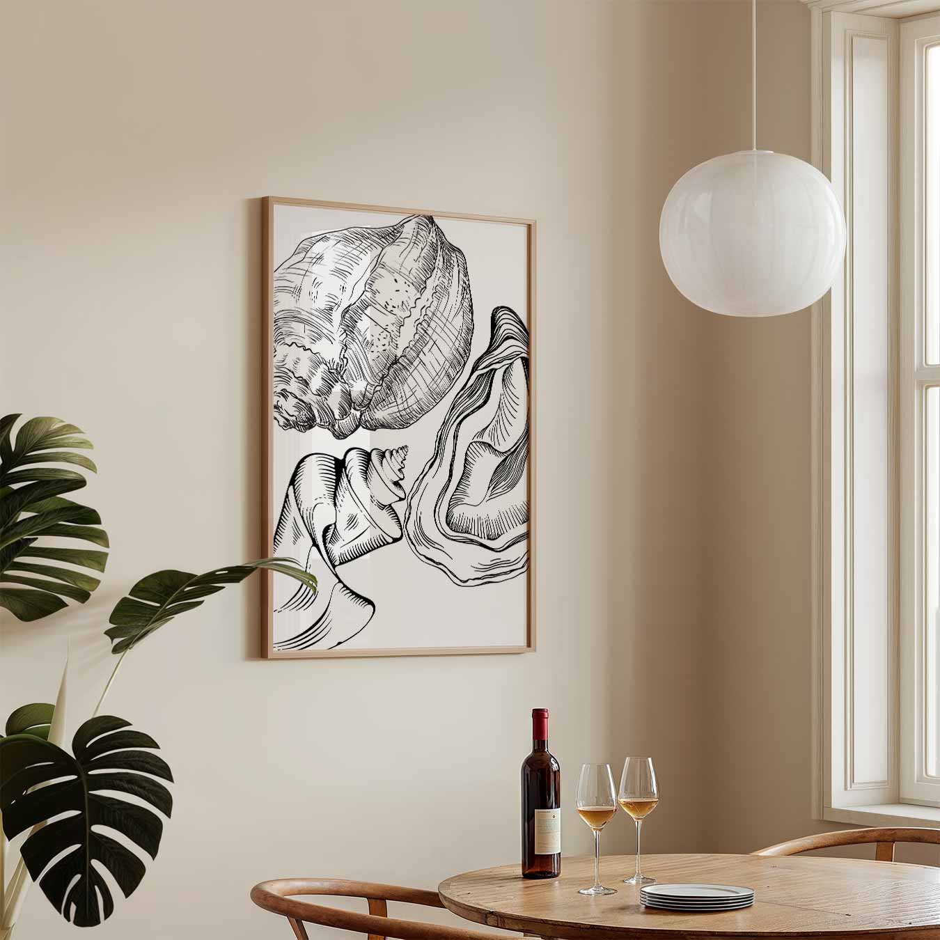 Elegante Schelpentekening Poster-WallArtistic