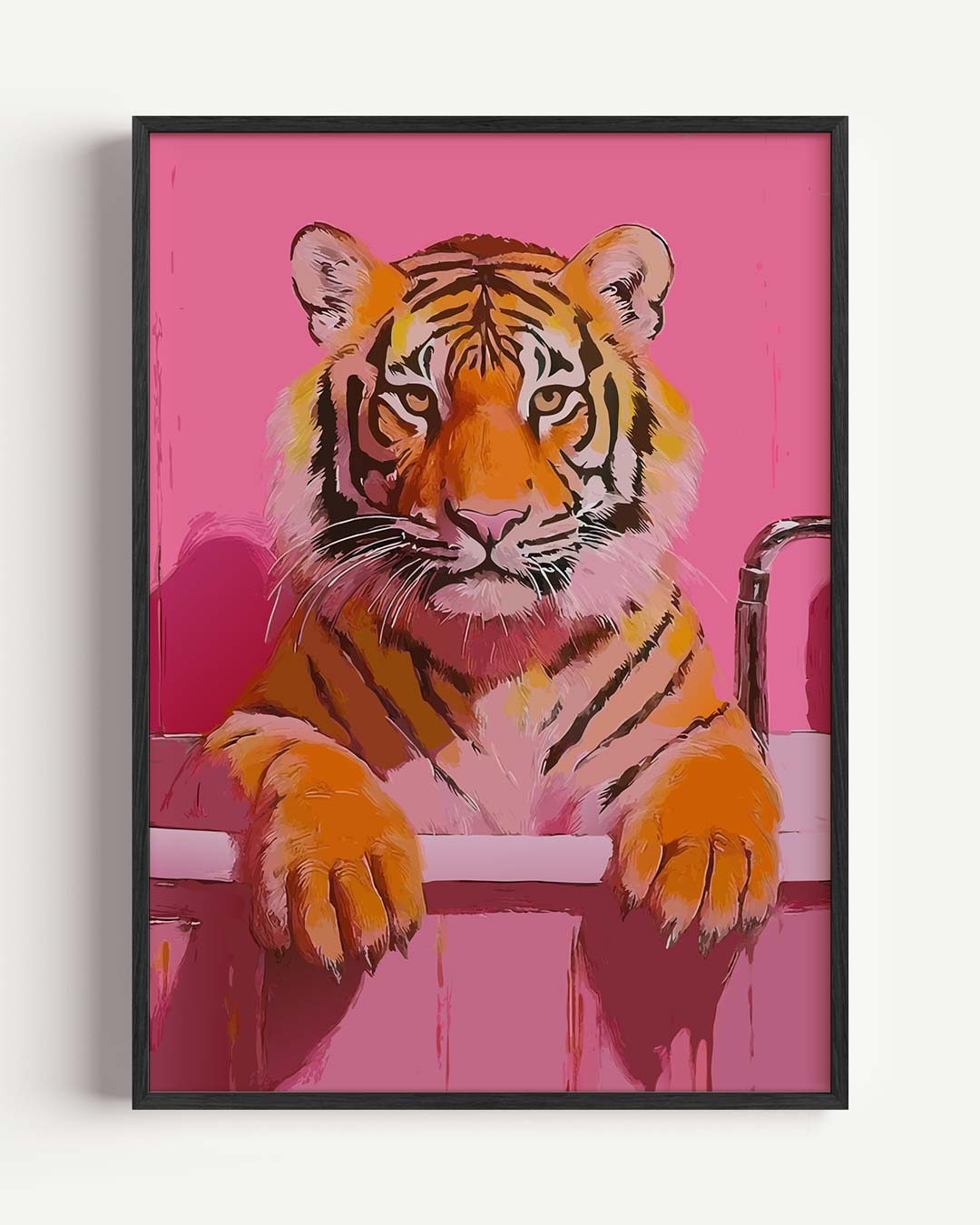 Tijger In De Badkuip Poster-WallArtistic