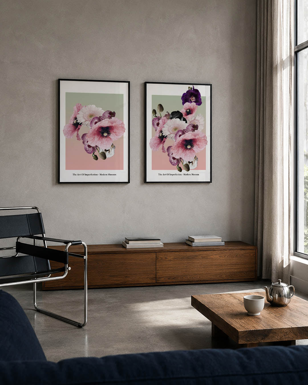 Bloemen en vervaging Posterset