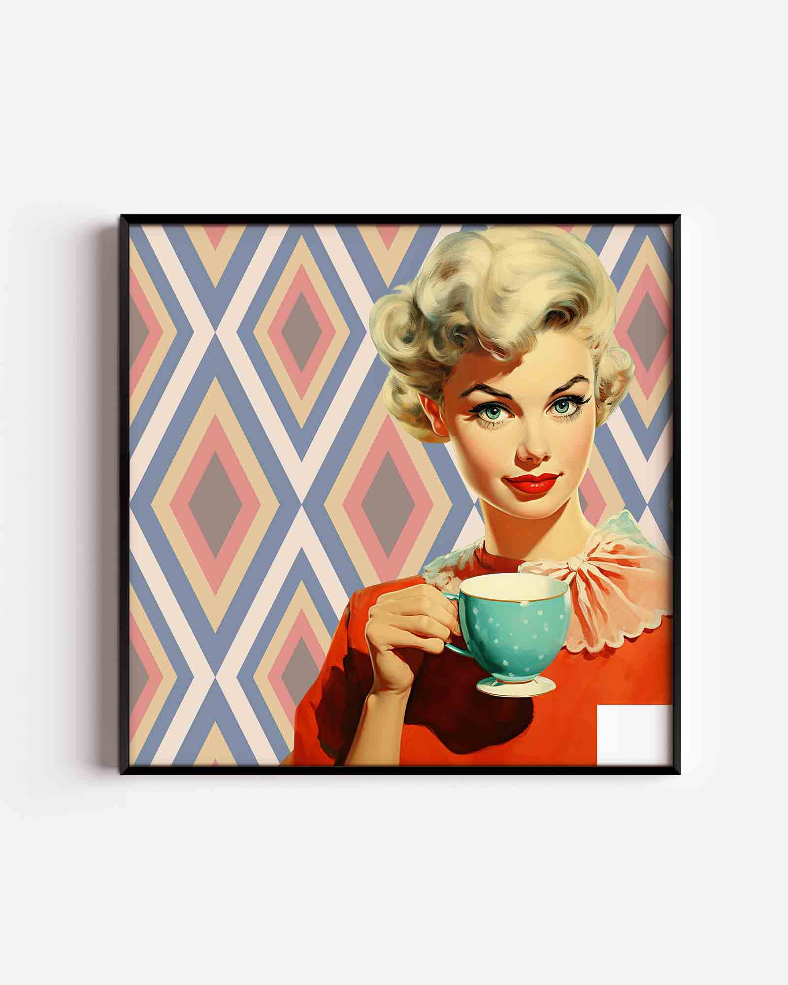 Vrouw met kopje Poster
