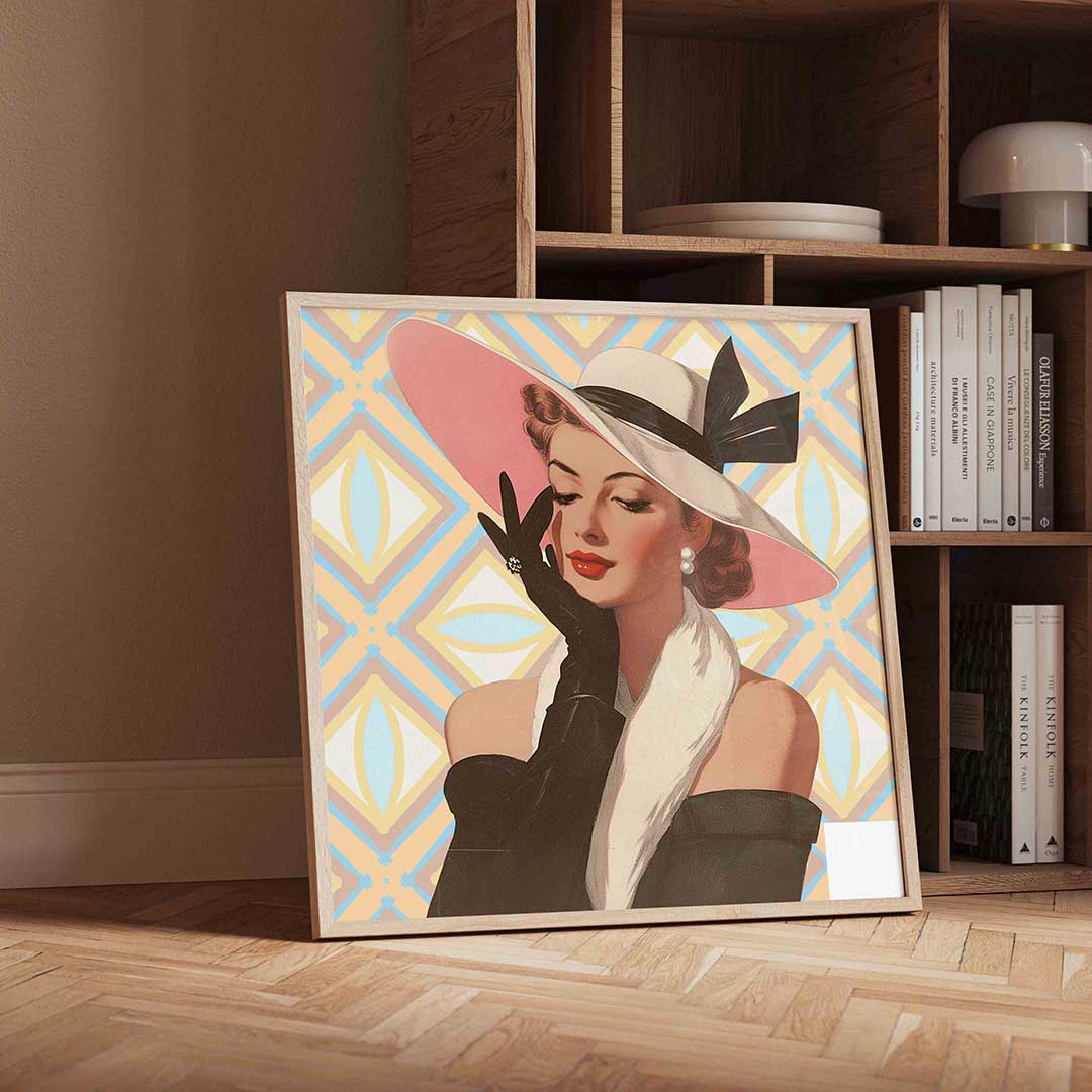 Dame met hoed Poster
