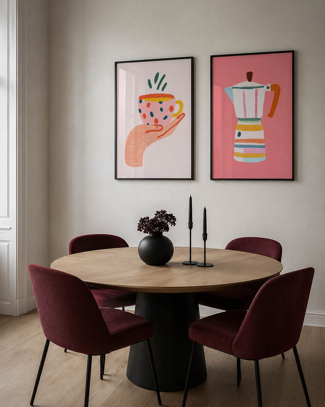 Vrolijke kleurvlakken Posterset