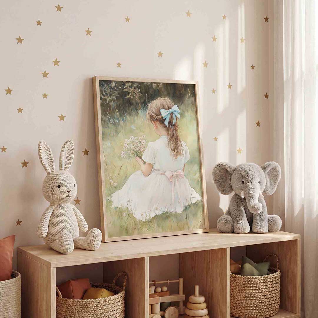 Meisje met bloemen Poster