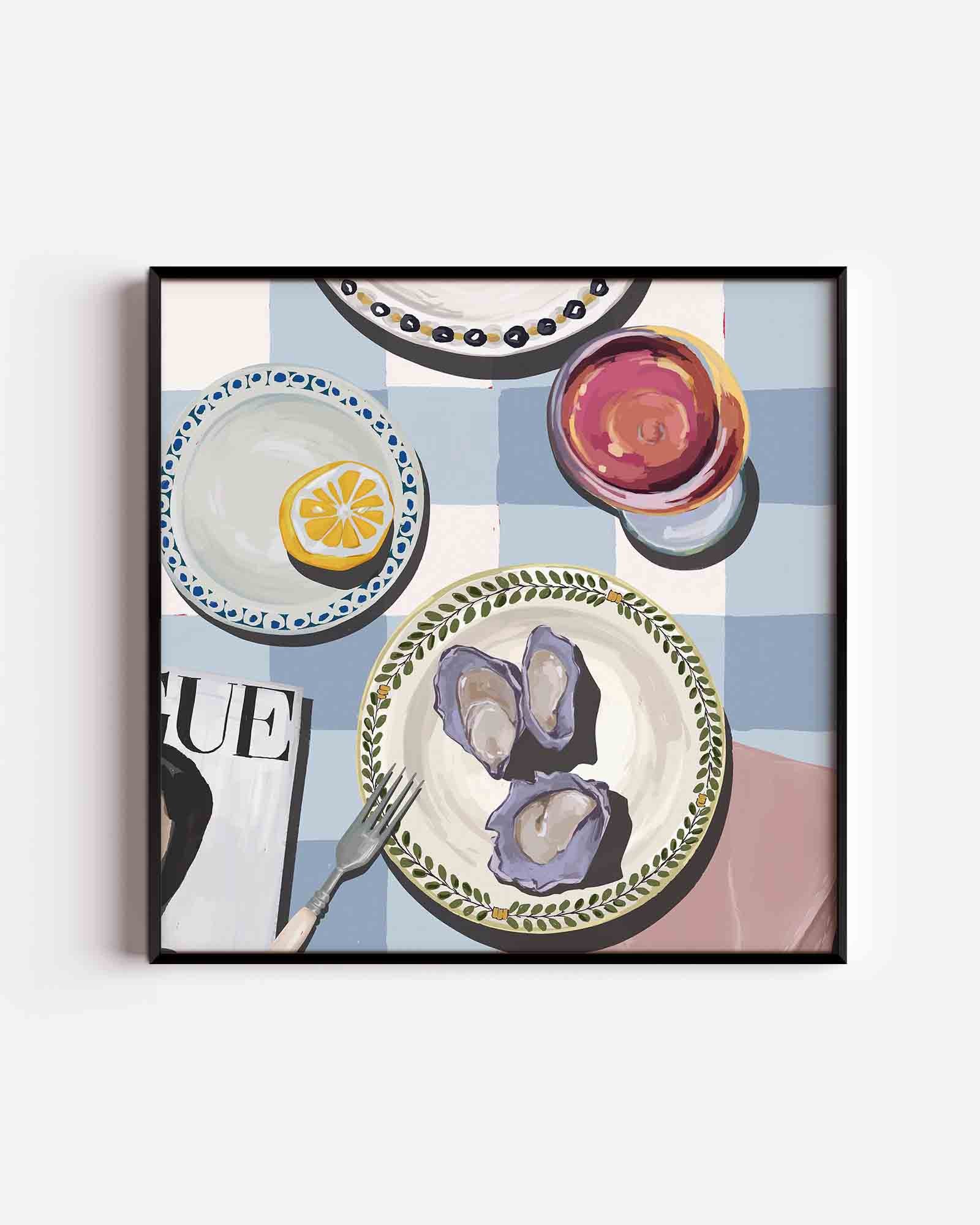 Oesters en citroen Poster