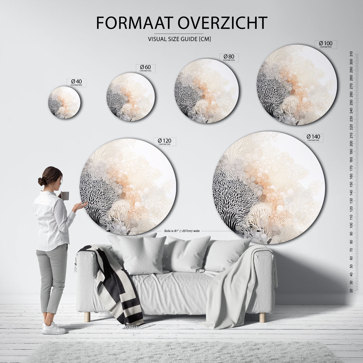 Organische vormen Muurcirkel
