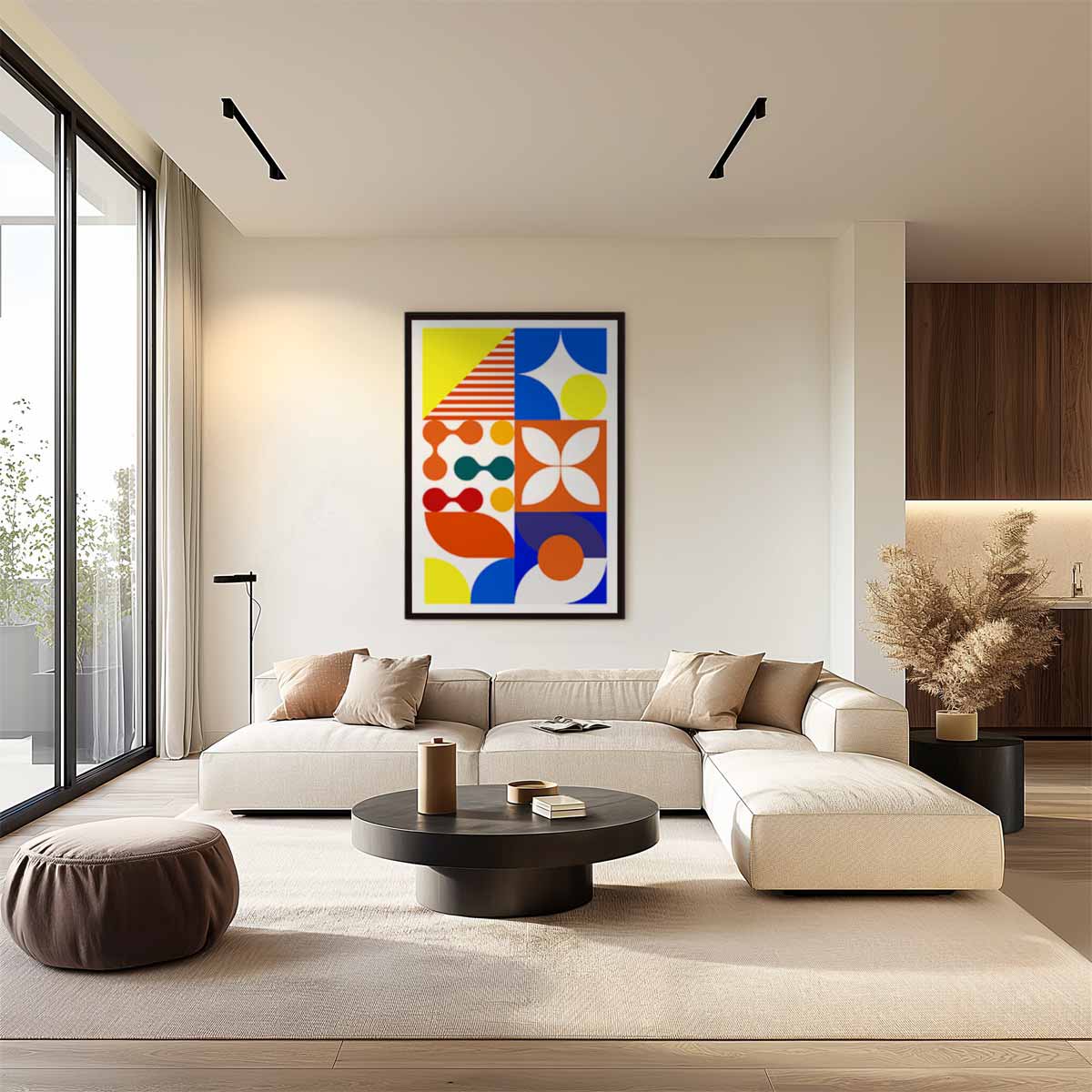 Kleurrijk Geometrisch Genot Kunstwerk-canvas-dibond-plexiglas-wanddecoratie-WallArtistic