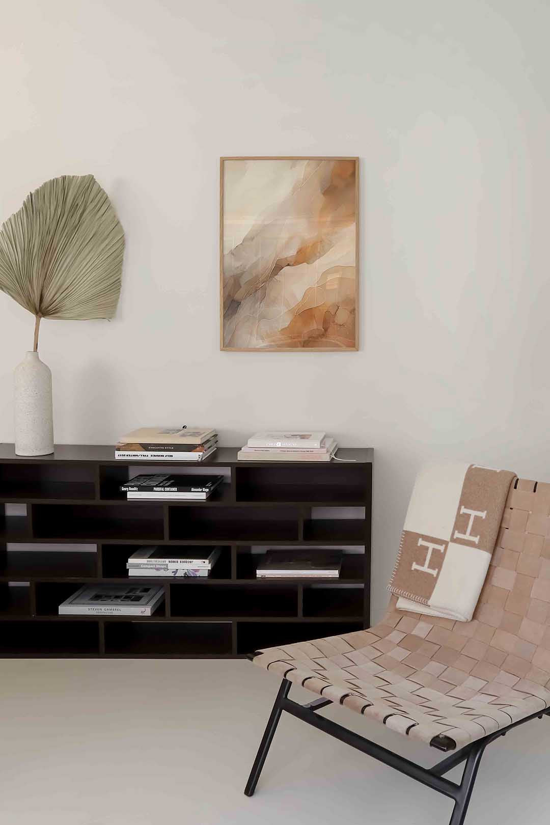 Abstracte beige en bruine vormen Poster