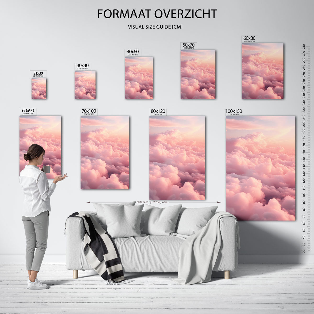 Roze wolken Poster