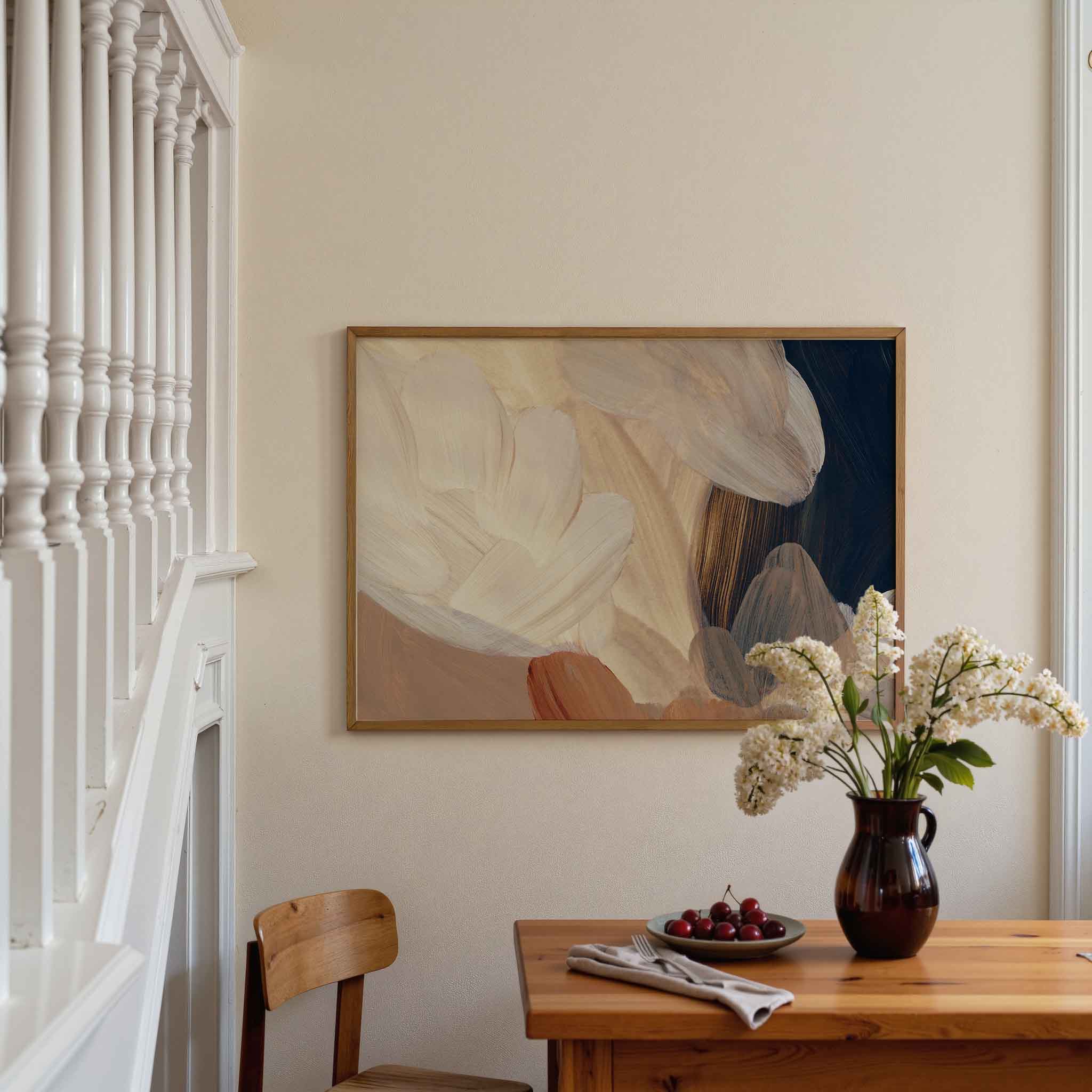 Abstracte penseelstreken Poster