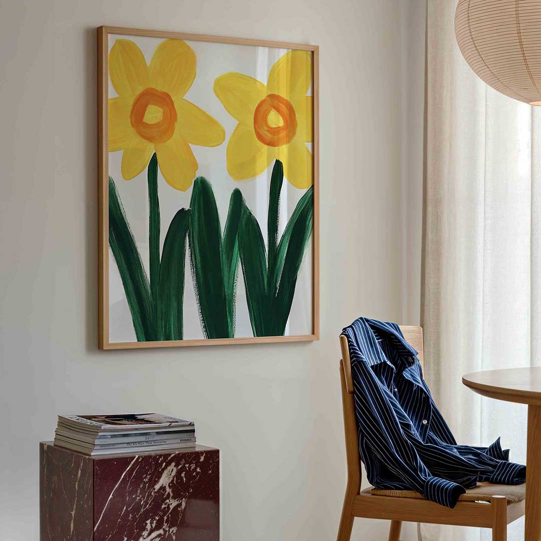 Twee gele bloemen Poster