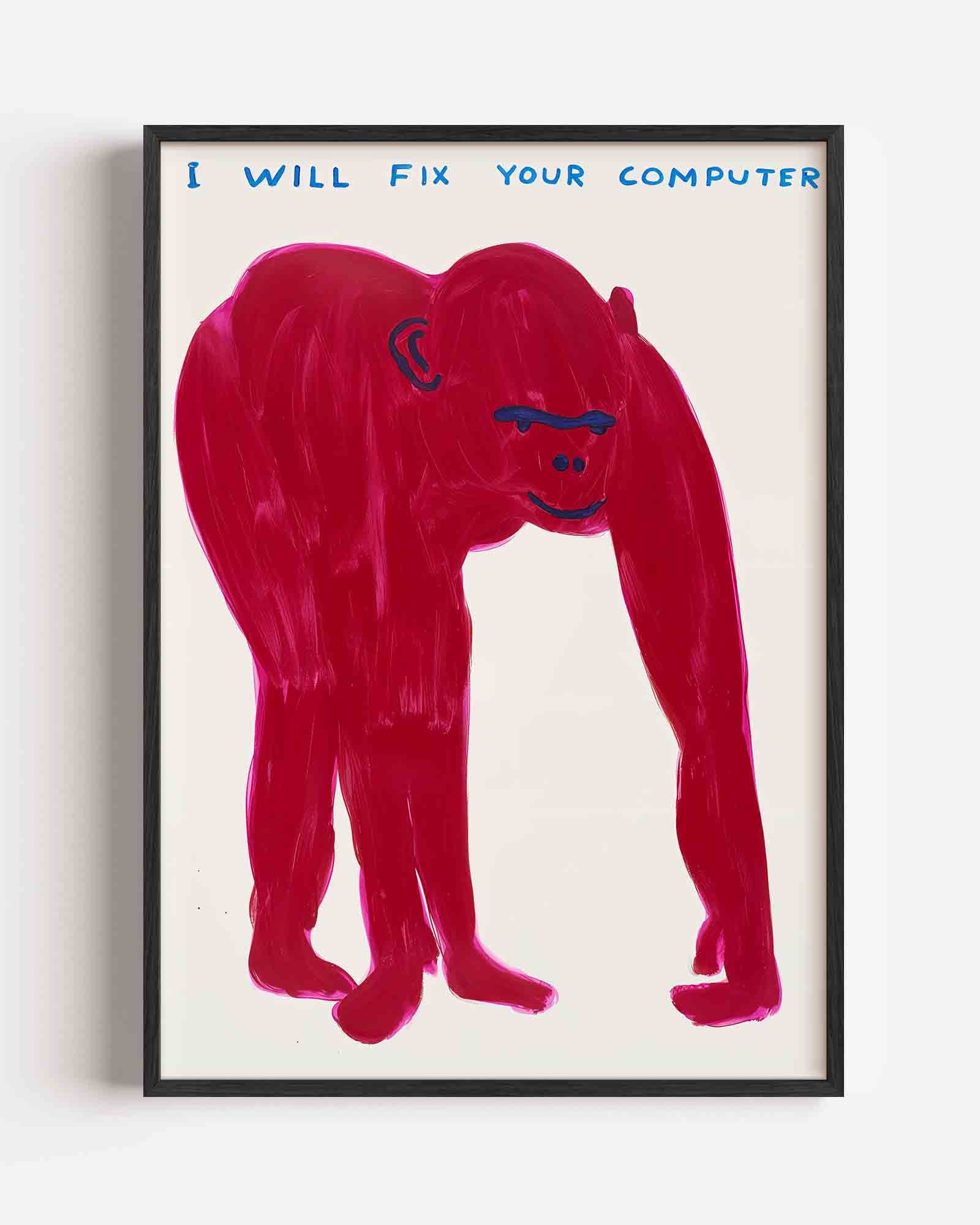 Rode aap met tekst Poster