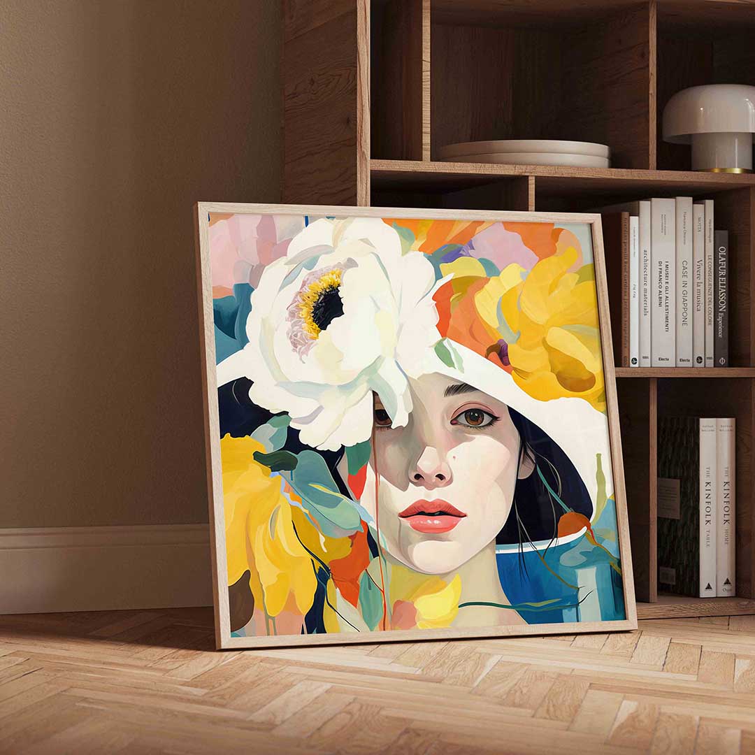 Vrouw met bloemen Poster